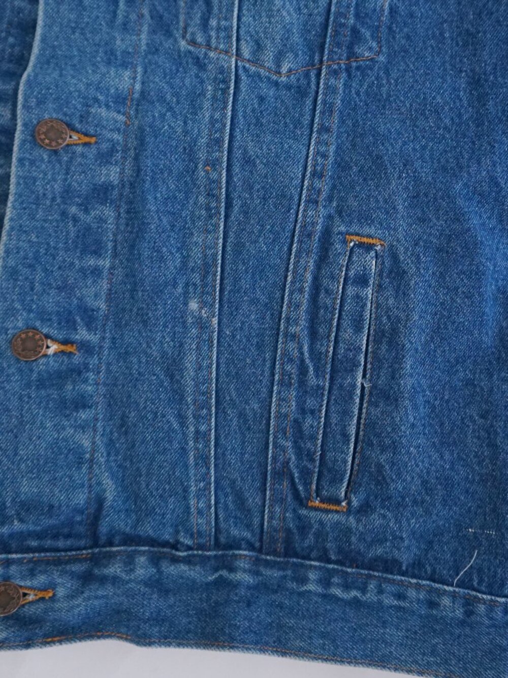 Vintage Three Rivers Blue Eagle Flag USA Embroidered Collectors Denim Jacket 2XL - Picture 8 of 11